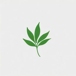 Design a minimal logo featuring a combination of a leaf and rocket, elegantly fused together in a creative and appealing way.