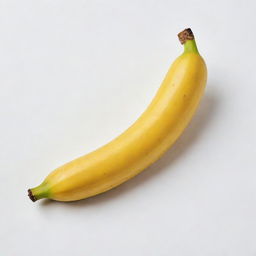 A ripe banana with a vibrant yellow peel on a white background for emphasis.