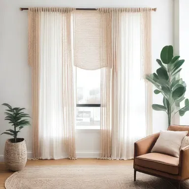 The handcrafted macrame curtains added a touch of bohemian charm to the modern minimalist interior.