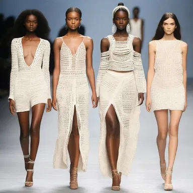 The fashion-forward designer showcased a collection inspired by macrame, blending the traditional craft with contemporary style.
