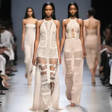 The fashion-forward designer showcased a collection inspired by macrame, blending the traditional craft with contemporary style.