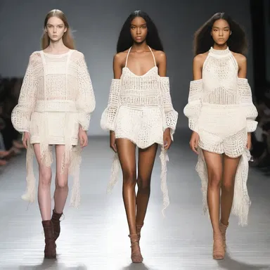 The fashion designer incorporated macrame patterns into their latest collection.