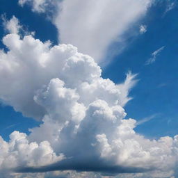 A serene view of fluffy clouds scattered across the bright sky, in the backdrop, creating a stunning cloudscape.