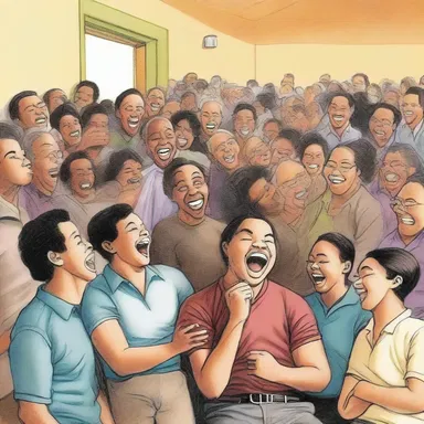 His laughter was habit-forming; everyone in the room couldn't help but join in.