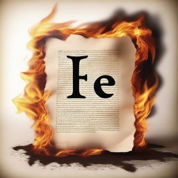 An image of a letter being consumed by flames