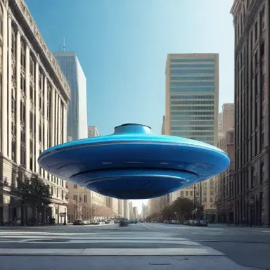 Out of the blue, an unidentified spaceship landed in the middle of the city.