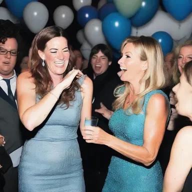 At the party, Sarah shared an out of the blue joke that had everyone burst into laughter.