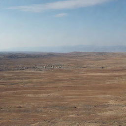 Visible in the distance is a mysterious and surreal landscape evoking a sense of 'başka', or 'another' in Turkish, hinting at an alternative, magical realm.