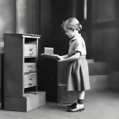During World War II, children at boarding schools used play-boxes to store their toys and personal belongings.