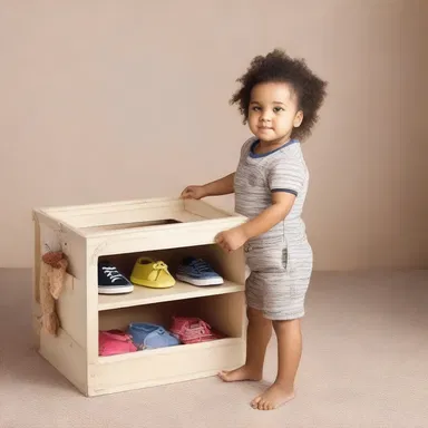 The play-box for the fashion-conscious child featured a trendy design and stylish compartments for their toys and personal items.