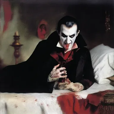 The vampire in the novel 'Dracula' would lap up the blood of its victims.