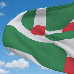 Vibrant and detailed view of the flag of Somaliland, billowing softly in the wind with crisp, bright colors.