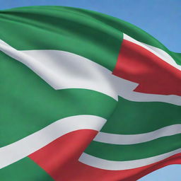 Vibrant and detailed view of the flag of Somaliland, billowing softly in the wind with crisp, bright colors.