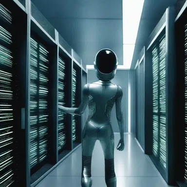In the sci-fi movie, the protagonist plugged into a supercomputer to gain enhanced abilities and fight against alien invaders.