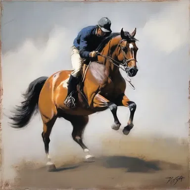The artist used retrorse brush strokes to create a sense of tension in the painting.