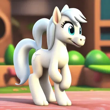 The cartoon character's retrorse tail added a playful touch to its appearance.