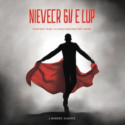 An engaging book cover for 'Never Give Up', subtitled 'Overcoming Fear'