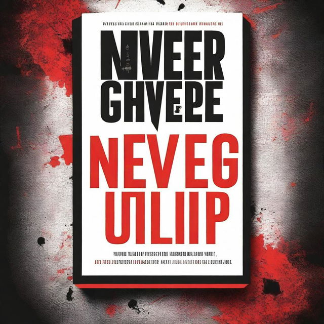 A compelling book cover for 'Never Give Up - Overcoming Fear'