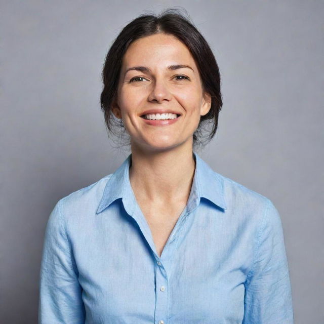 A humble woman joyously accepting a new job offer. Her threadbare clothes contrast with her beaming face, reflecting her relief and hope for a brighter future.