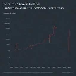 Generate an image of a detailed graph showcasing increasing dividends over a span of years