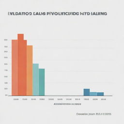 Generate an image of a detailed graph showcasing increasing dividends over a span of years