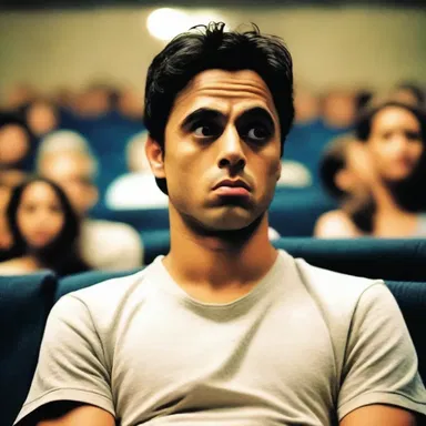 He watched the movie with an unconcerned expression, showing no emotional response to the intense scenes.