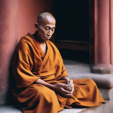 The monk appeared unconcerned with the material possessions of the world and devoted his life to spiritual enlightenment.