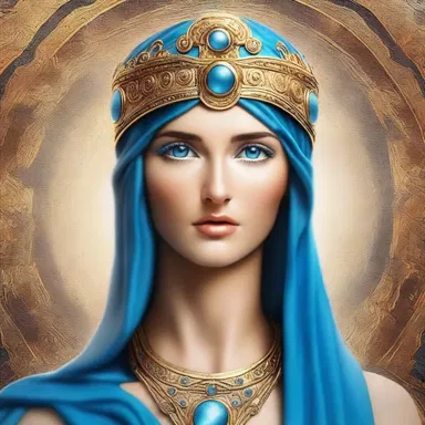 According to Greek mythology, the goddess Athena had piercing blue-eyed gaze.