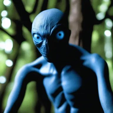 The blue-eyed creature lurking in the shadows sent shivers down my spine.