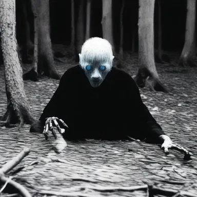 The blue-eyed creature lurking in the shadows sent shivers down my spine.