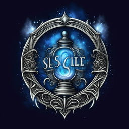 Design a logo with a magical tome against a blue background and the words 'Successful Styles' in mystic, silver font.