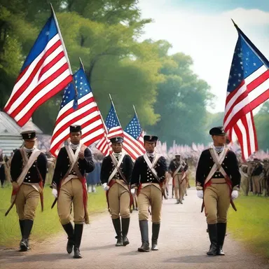 During the American Revolutionary War, the soldiers proudly waved the colorful bunting flags as they fought for independence.