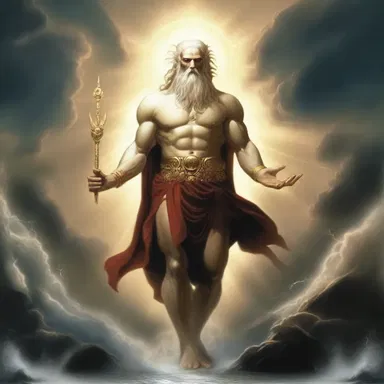The mythical god manages the natural forces of the world.