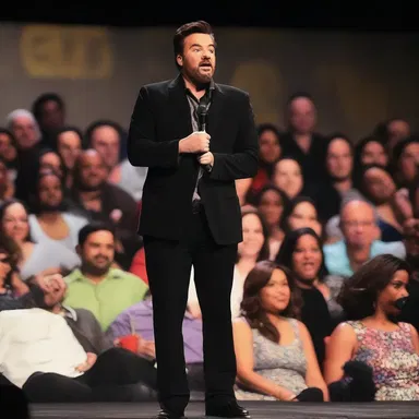 The comedian managed to make the entire audience laugh with his hilarious jokes.