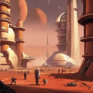 In the futuristic society, humans manage to colonize Mars and create a livable environment.
