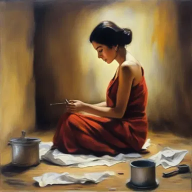 The painting beautifully depicts how the artist can manage to capture the essence of emotions on a canvas.