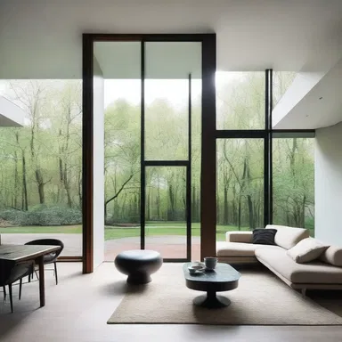 The architect managed to create a sense of spaciousness by strategically using windows and mirrors in the design of the house.