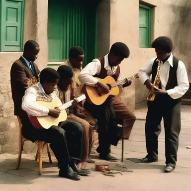 The movie started with a scene of musicians tuning up their instruments.