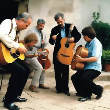 The movie started with a scene of musicians tuning up their instruments.