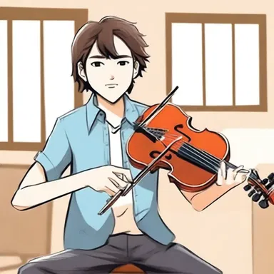 In the novel, the main character attended a music class to learn how to tune up his violin.
