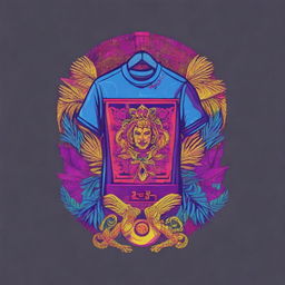 A high-quality digital art of a T-shirt design