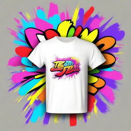 A high-resolution digital art depicting a white T-shirt design