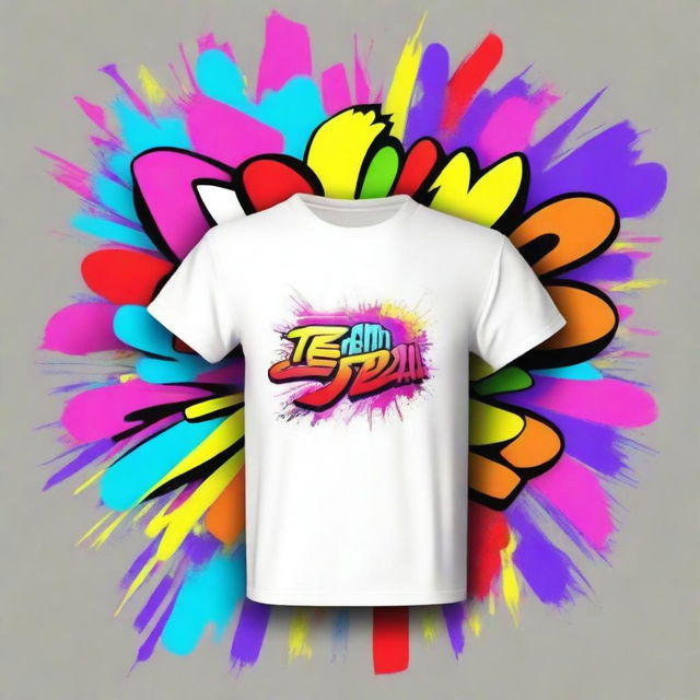 A high-resolution digital art depicting a white T-shirt design