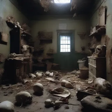 In the eerie house, the protagonist stumbled upon a room filled with cadaveric specimens that sent shivers down their spine.