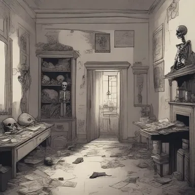 In the eerie house, the protagonist stumbled upon a room filled with cadaveric specimens that sent shivers down their spine.