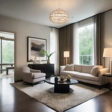 The interior designer fine-tuned the lighting in the room, creating an ambiance that perfectly complemented the modern aesthetic.