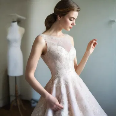 The fashion designer spent hours in the studio, carefully fine-tuning the measurements and fit of the dress.