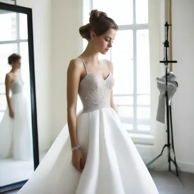 The fashion designer spent hours in the studio, carefully fine-tuning the measurements and fit of the dress.