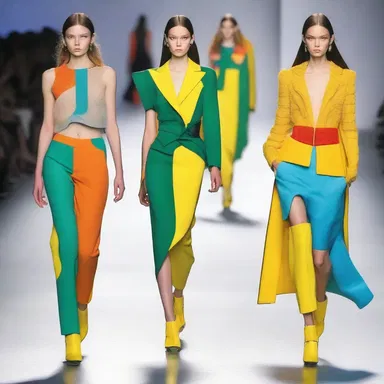 The designer used contrasting colors to fertilize the runway with vibrant and eye-catching outfits.