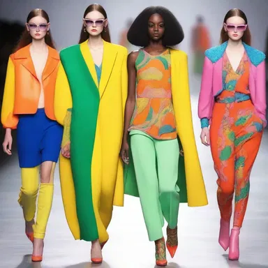 The designer used contrasting colors to fertilize the runway with vibrant and eye-catching outfits.
